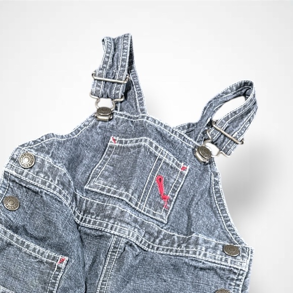 Tommy Hilfiger Denim Overalls with Red Stitching - Picture 2 of 5